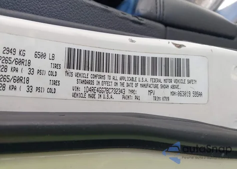2011 Dodge Durango Crew z USA, uszkodzony, nr VIN 1D4RE4GG7BC732343
